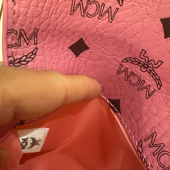 MCM Pink Monogram Clutch